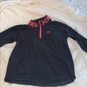 Victoria Secret Pink Dark Grey and Pink Pull Over